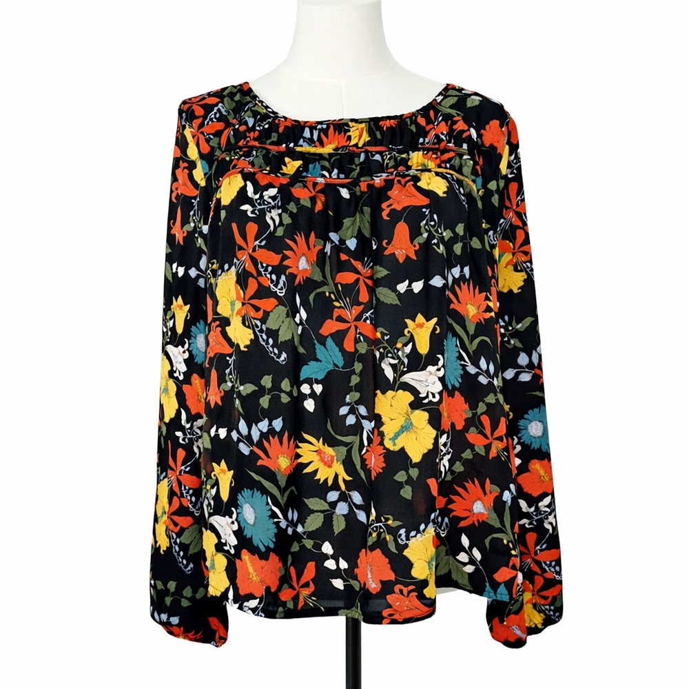 Tops Floral Blouse Long Sleeve Multicoloured Women’s Size M by Gipson